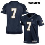 Notre Dame Fighting Irish Women's Derrik Allen #7 Navy Under Armour No Name Authentic Stitched College NCAA Football Jersey AUU8099FY